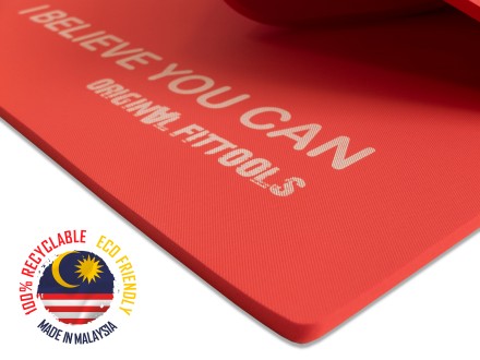 Мат для аэробики 10 мм красный с кольцами