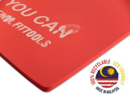 Мат для аэробики 10 мм красный с кольцами