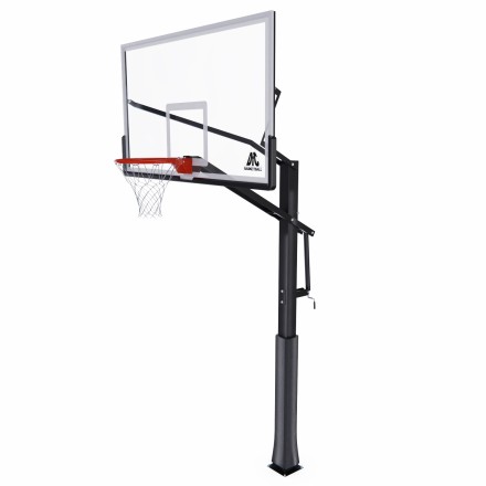 Усиленная баскетбольная стационарная стойка DFC ING 72" / закаленное стекло