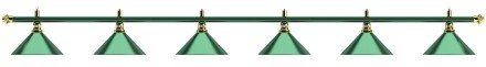 Лампа на шесть плафонов "Allgreen" (зелёная штанга, зелёный плафон D35см)