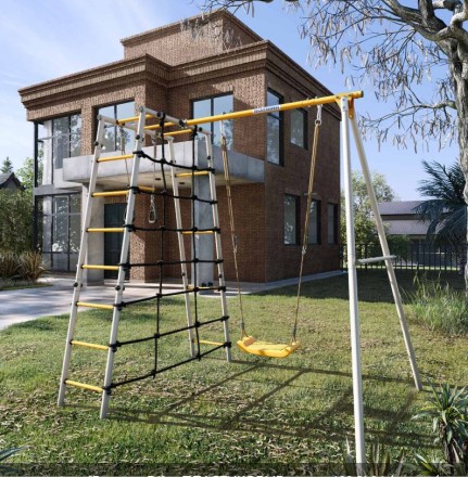       Дачный комплекс "Romana D1" + ПЛАСТИКОВЫЕ качели 103.31.06 (серый/жёлтый)