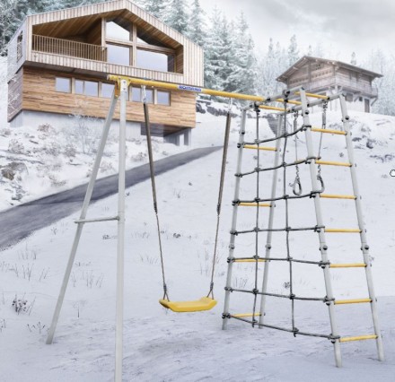       Дачный комплекс "Romana D1" + ПЛАСТИКОВЫЕ качели 103.31.06 (серый/жёлтый)