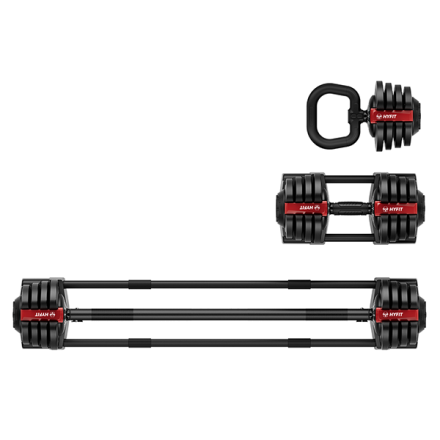 Набор регулируемый штанга+гантель+гиря HYFIT 18 кг