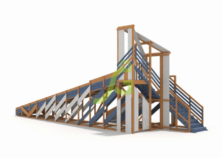 Зимняя деревянная горка "IgraGrad Snow Fox 12 м" с двумя скатами мод.3