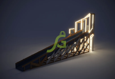 Зимняя деревянная горка "IgraGrad Snow Fox 12 м" с двумя скатами мод.3