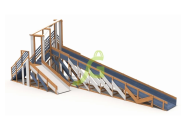 Зимняя деревянная горка "IgraGrad Snow Fox 12 м" с двумя скатами мод.3