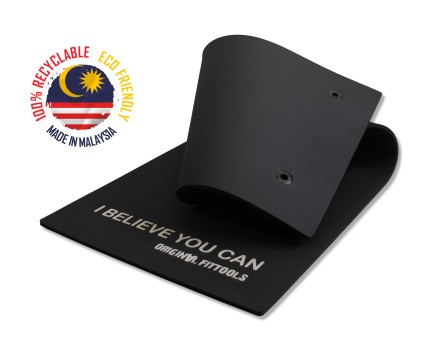 Мат для аэробики 10 мм черный с кольцами