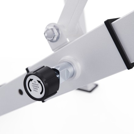 Скамья со стойками под штангу DFC GORILLA белая, с партой для бицепса