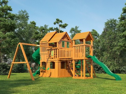 Деревянная детская площадка для дачи "Великан 3" (Макси) Деревянная детская площадка для дачи "Великан 3" (Макси)