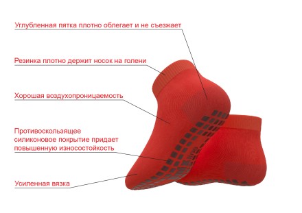 Носки противоскользящие UNIX Line для батута (32-35 RU / 20-22 cm)