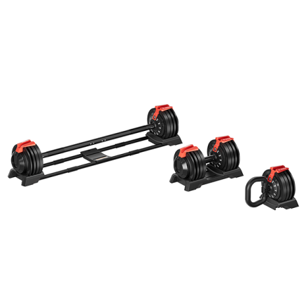 Набор регулируемый штанга+гантель+гиря HYFIT 24 кг