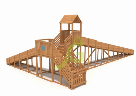 Зимняя деревянная горка "IgraGrad Snow Fox 12 м" с двумя скатами мод.2