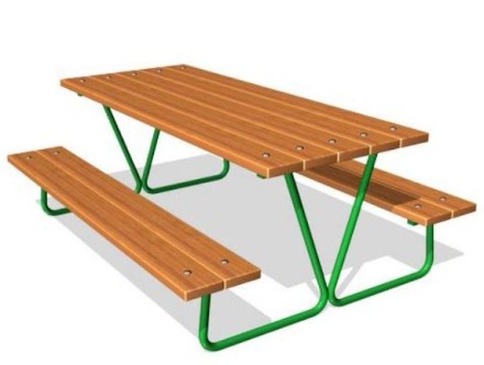 Стол уличный со скамьями М1
