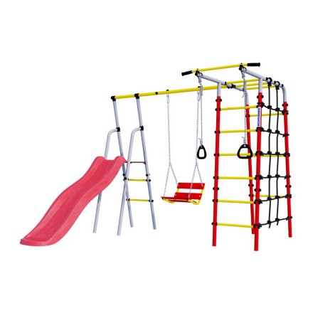 Дачный комплекс "Богатырь" + ЦЕПНЫЕ качели Romana 103.07.06 (серый/жёлтый)
