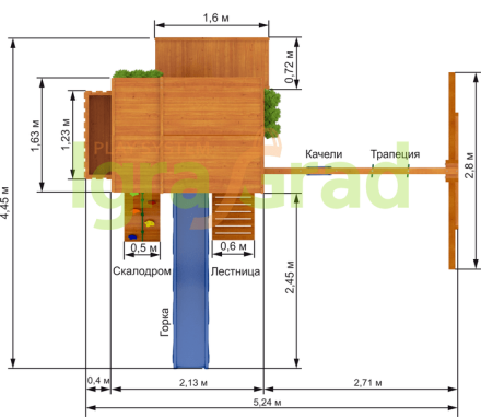 Детская площадка Клубный домик 3 Luxe