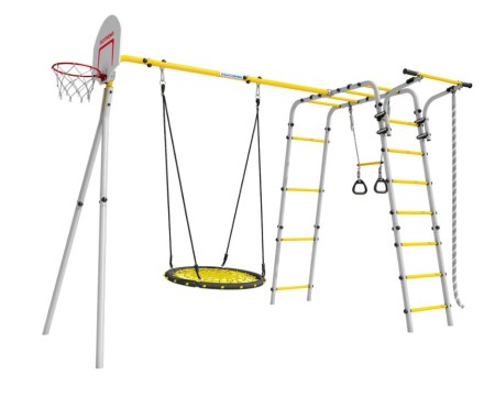 Дачный комплекс "Акробат 2" + ГНЕЗДО качели-гнездо 80 см Romana R 103.19.05 (серый/жёлтый)