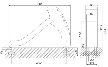 Детская горка «Заря H=1250»      