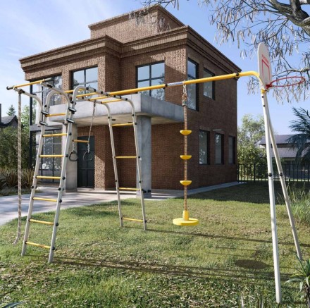 Дачный комплекс "Акробат 2" + ДИСК качели Romana 103.19.05 (серый/жёлтый)