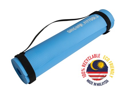 Мат для аэробики 6 мм голубой