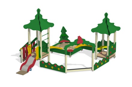 Песочный дворик с горкой 'Лесная поляна' ПС-09