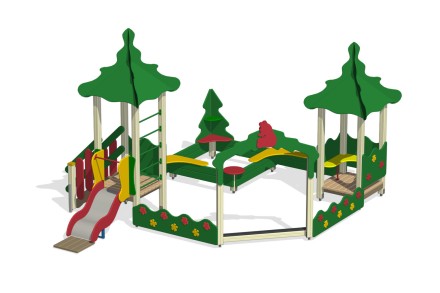 Песочный дворик с горкой 'Лесная поляна' ПС-09