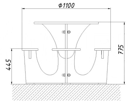 Стол уличный со скамьями М5