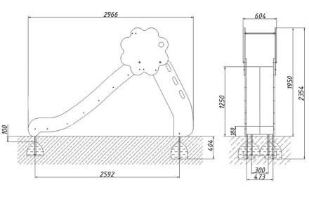 Детская горка «Цветик H=1250» 