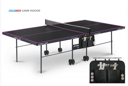 Теннисный стол Game с сеткой Черный 