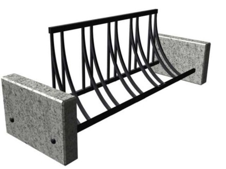 ВП-17 Велопарковка из камня и металла на 5 мест