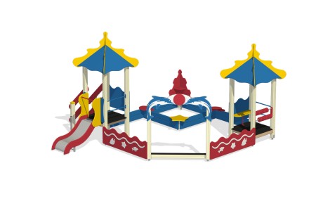 Песочный дворик с горкой 'Корал' ПС-16.3