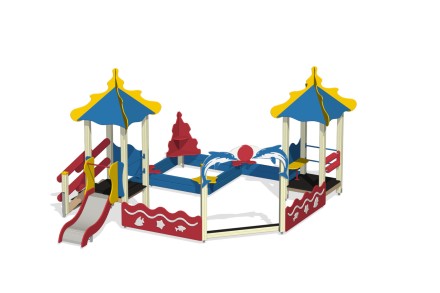 Песочный дворик с горкой 'Корал' ПС-16.3