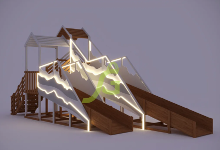 Зимняя горка "IgraGrad Snow Fox", скат 8+5 м мод.2