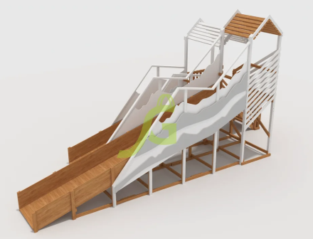 Зимняя горка "IgraGrad Snow Fox", скат 8+5 м мод.2