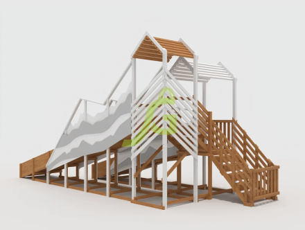 Зимняя горка "IgraGrad Snow Fox", скат 8+5 м мод.2