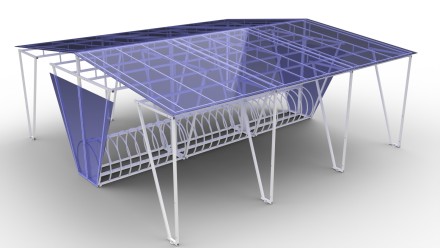 Велопарковка с навесом "Шаттл" Велопарковка с навесом "Шаттл"