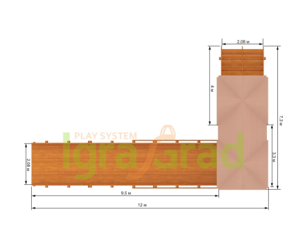Зимняя горка "IgraGrad Snow Fox Макси", скат 10 м
