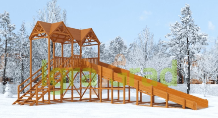 Зимняя горка "IgraGrad Snow Fox Макси", скат 10 м