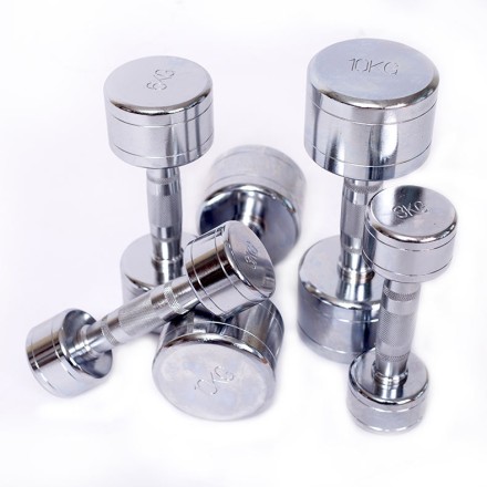 Набор гантелей хром (пары) от 1-10 кг VictoryFit VF-SET110-CR