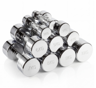Набор гантелей хром (пары) от 1-10 кг VictoryFit VF-SET110-CR