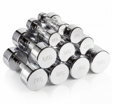 Набор гантелей хром (пары) от 1-10 кг VictoryFit VF-SET110-CR Набор гантелей хром (пары) от 1-10 кг VictoryFit VF-SET110-CR