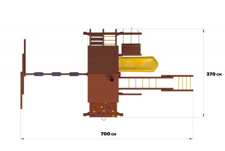 Детский игровой комплекс SUNRISESTAR NS6 с деревянной крышей + рукоход