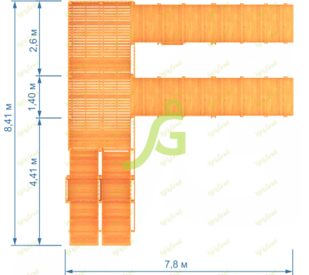 Зимняя горка "IgraGrad Snow Fox", скат 5,9 м (мод.2)