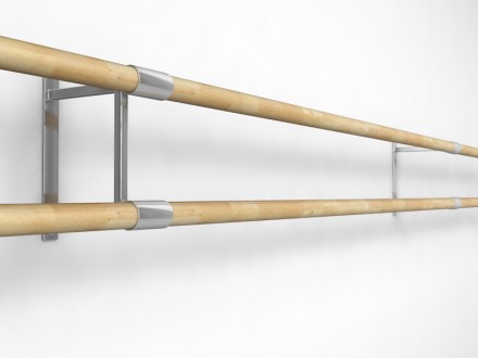 Двухрядный настенный балетный станок из нержавеющей стали