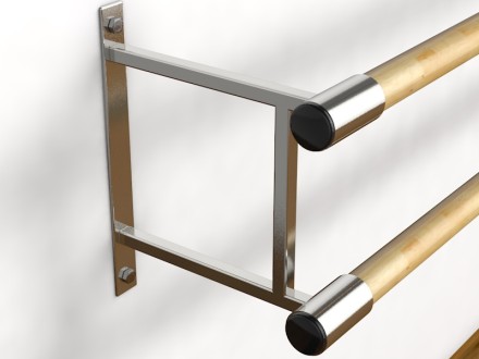 Двухрядный настенный балетный станок из нержавеющей стали