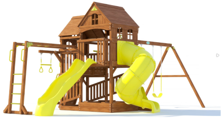 Спортивно-игровой комплекс MoyDvor ПАНОРАМА с трубой, спуском и рукоходом