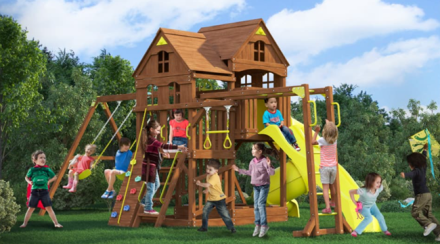 Спортивно-игровой комплекс MoyDvor ПАНОРАМА с трубой, спуском и рукоходом