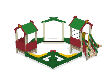 Песочный дворик с горкой 'Теремок' ПС-29.1(578)