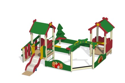 Песочный дворик с горкой 'Теремок' ПС-29.1(578)