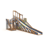 Зимняя деревянная горка "IgraGrad Snow Fox 12 м" с двумя скатами мод.624