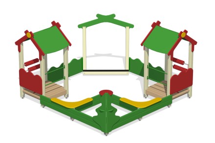 Песочный дворик без горки 'Теремок' ПС-29